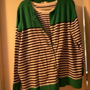 Cj Banks 3x 2 piece striped sweater and tank top set